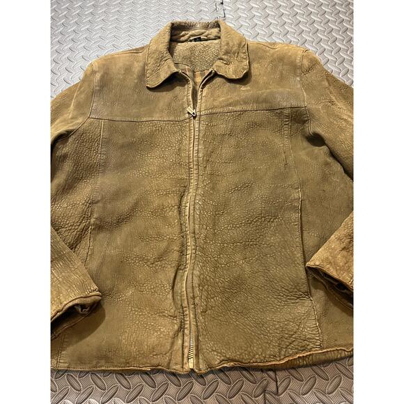 Reilly Olmes Mens Leather Jacket‎ Plaid Lined Full Zip Retro Size Large - Picture 2 of 11